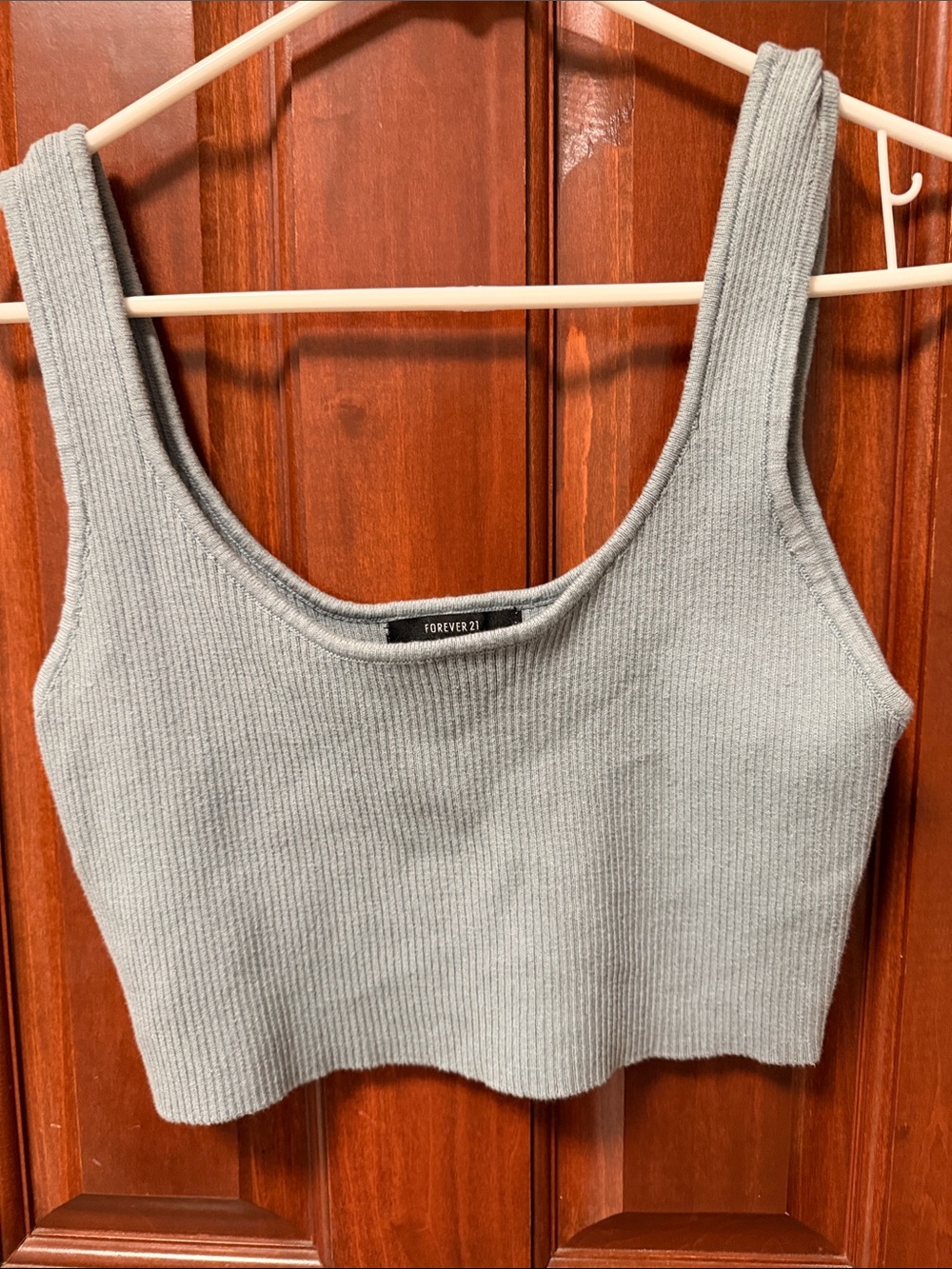 Forever 21 Light Teal Ribbed Crop Tank